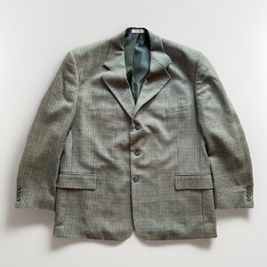 Mens Wool Blazer Houndstooth Brown Tweed Sport Coat 3 Button Jacket Size 46R